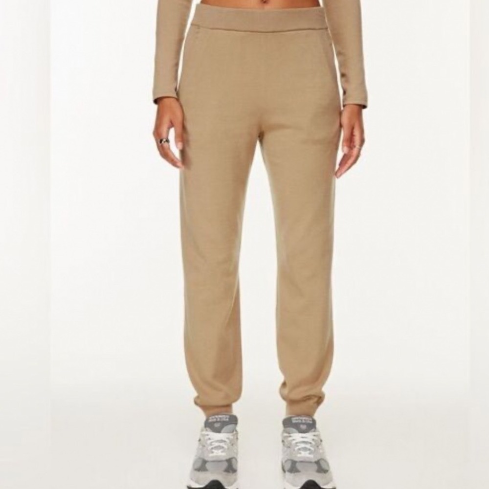NEWβ Babaton Rodin Knit Jogger Pants Gold Camel High Rise Aritzia 76018 Womens M
